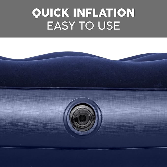 Bestway Pavillo Single Size Air Bed | Inflatable Outdoor Indoor Airbed for Camping Quick Inflation Air Mattress Blue
