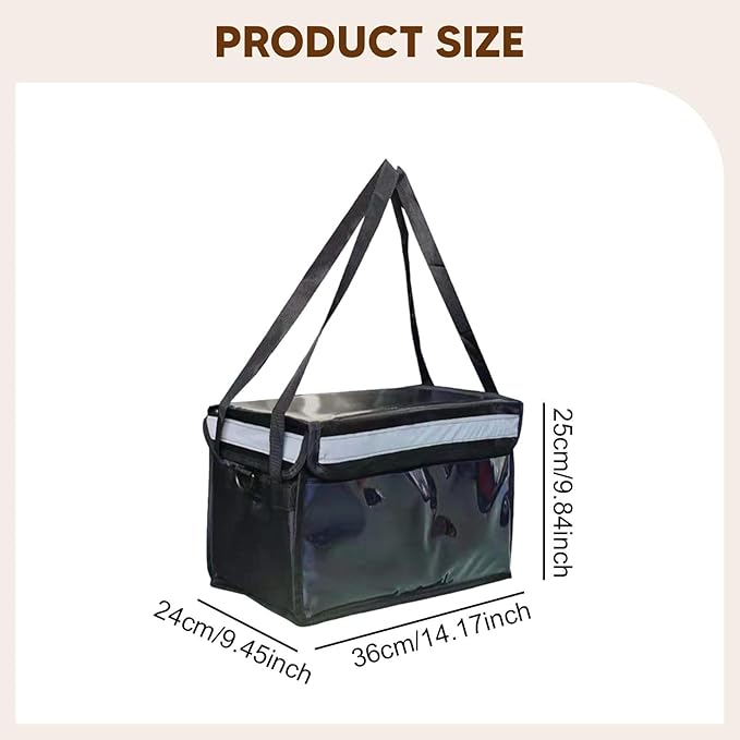 Insulated Food Delivery Bag Thermal Bag Sturdy Keep Food Hot Cold with Bottom Plate for Grocery Shopping