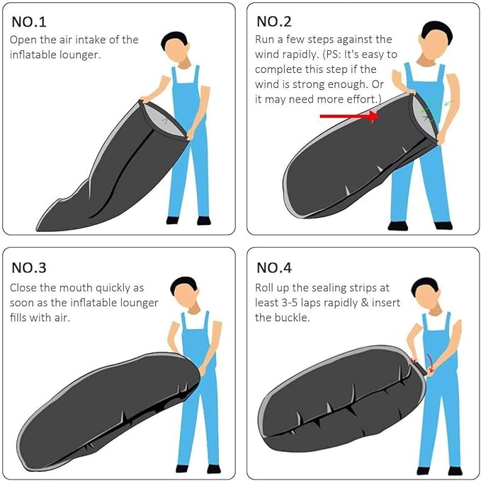 Inflatable Lounger Air Chair Sofa Bed Sleeping Bag Couch for Beach Camping Lake Garden(Pink)