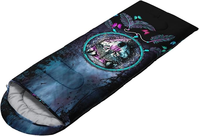 HOSIMA Dear Hunting Pattern Cold Weather Sleeping Bags for Kids AdultsBlack Light Weight Waterproof Sleeping Bags for Outdoors Hiking.