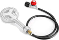 BESTFIRE High Pressure Cast-Iron Propane Burner HeadRound Burner Head with 20 PSIG Adjustable High Pressure Propane Regulator with Hose and Brass Fitting for Propane Burner Head for Cooking Outdoor