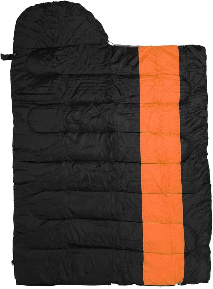 USB Powered Heated Sleeping Bag for Camping 3 Temperature Settings -20°C Winter with Type C Port Overheat Protection Compact Foldable (Orange)