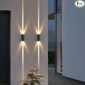 Outdoor Wall Light 2Pack LED Up and Down Lights IP65 Aluminum Waterproof Outdoor Wall Lamps Modern Porch Lantern Spotlights 3000k 6W Black Exterior Wall Sconces
