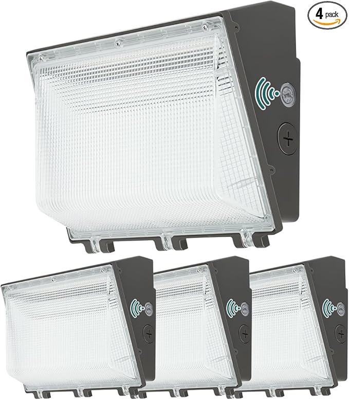 kadision 120W LED Wall Pack Light with Dusk-to-Dawn Photocell 13200LM 5000K Daylight 100-277V Waterproof Commercial Outdoor Security Lights for Parking Lot Yard ETL Listed 4-Pack