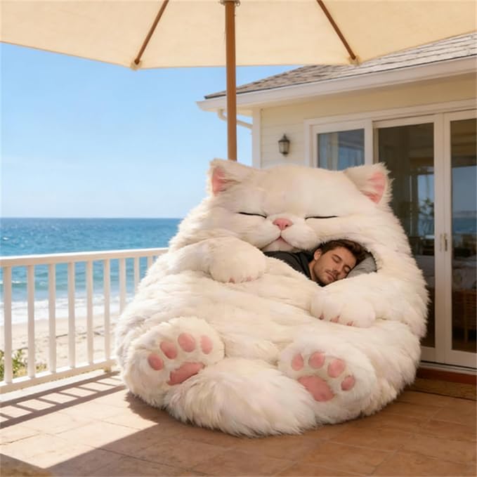 Cat Sleeping Bag Cat Sleeping Bag for Human Cat Shaped Plush Floor Lounger for Adults for Indoor Use or Camping