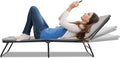 Folding Camping Cot for Adults 5-Angle Adjustable Camping Cot Heavy Duty Outdoor Bed with Carry Bag1200 D Layer Oxford Travel Camp Cots (Grey)