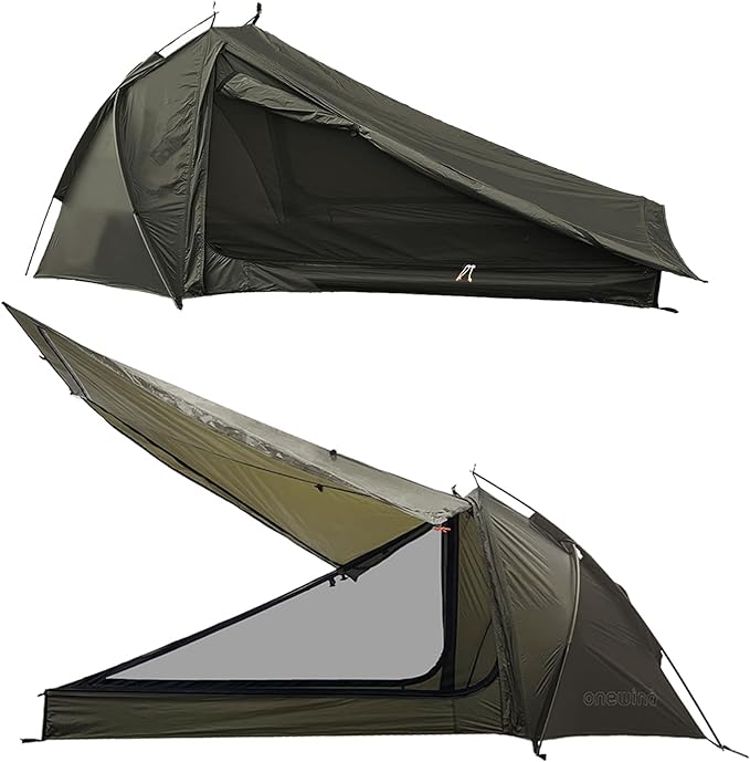 Onewind Ultralight One Person Tent Single Person Fishing Tent with Rainfly Poles Easy Setup for 3 Season Camping Hiking Backpacking