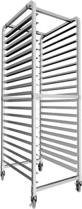 CURTA 20-Tier Heavy Duty Bun Pan Bakery Rack with 5 Wheels NSF Certified Heavy Duty 26 D x 20 W x 69 H Storage for Half &amp Full Sheets