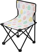 Easter Eggs Pastel Color Silhouette Folding Camp Chairs Ultra Lightweight Beach Chairs for Adults Includes Carry Bag