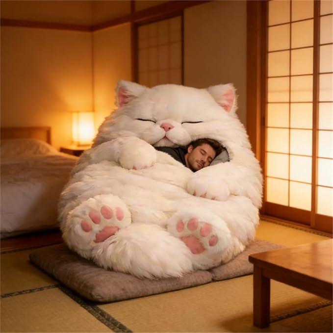 Cat Sleeping Bag Cat Sleeping Bag for Human Cat Shaped Plush Floor Lounger for Adults for Indoor Use or Camping