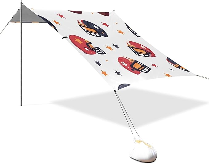 Pattern Rugby Tile Pattern Camping Sun Shelter Beach Tent Portable Beach Sun Shade Outdoor Canopy for Camping Trips Fishing Picnic