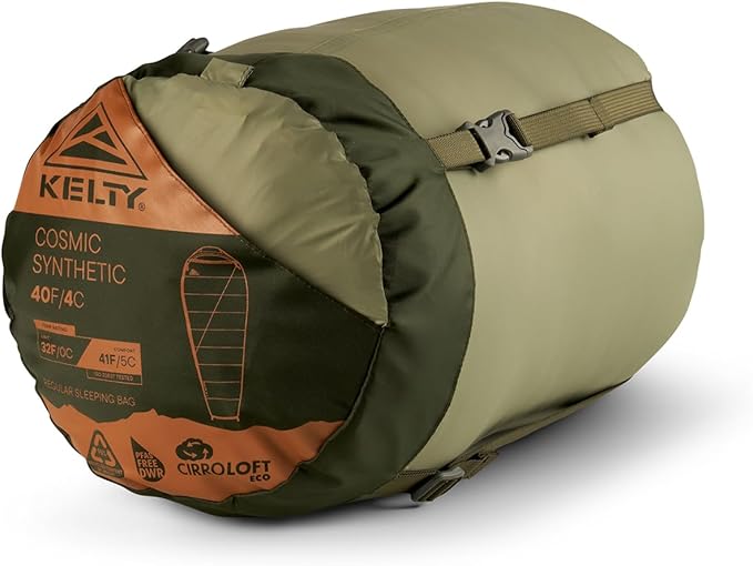 Kelty Cosmic Synthetic Fill 40 Degree Backpacking Sleeping Bag with Compression Straps Compact and Lightweight 2022