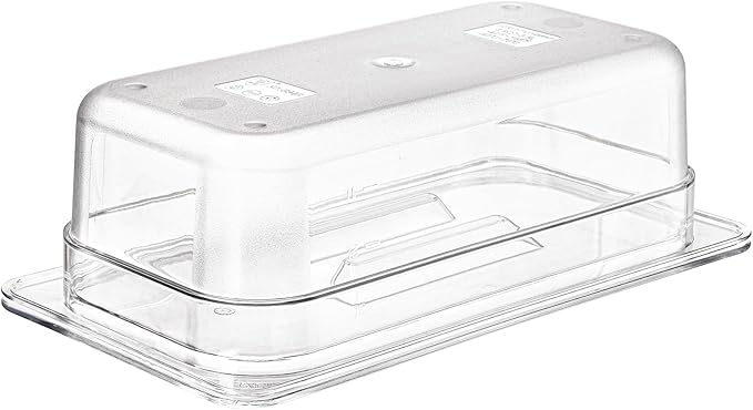 Bekith 6 Pack Plastic Clear Food Pans with Lids 1/3 Size 4 Inch Deep Stackable Commercial Polycarbonate Pans for Kitchen Restaurant Food Prep Freezer-Safe