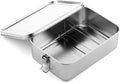 Umigy 1 Pcs Stainless Steel Food Containers 2400ml Metal Bento Lunch Box Stainless Steel Food Storage Containers Lockable Clips to Leak Proof Reusable Dishwasher Snack Boxes for Work