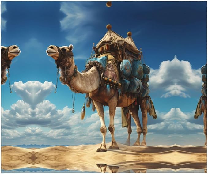 Traveling Camels Printed Blankets Throws - Lightweight Warm Comfortable Soft Durable Home Practical Rest Outdoor