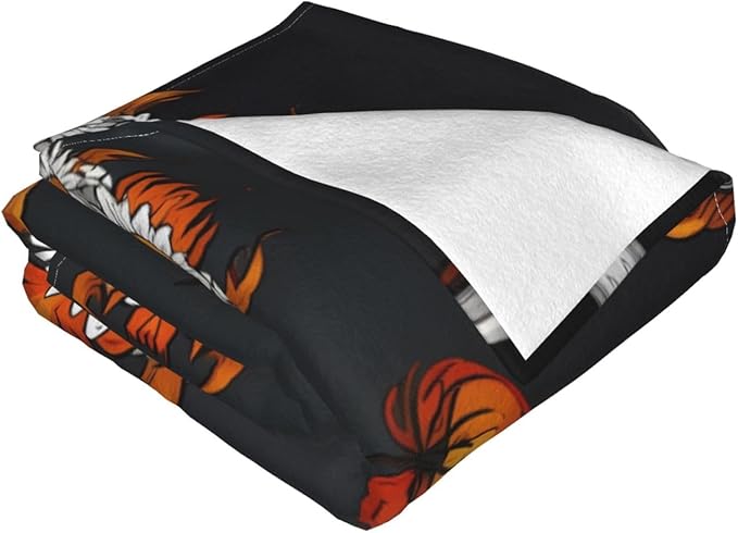 Spider Head Cartoon Daisy 80x60 Printed Soft Fleece Blanket for Sofa Bed and Camping - Cozy Blanket for Travel Picnics Nighttime Use