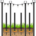 LETIANPAI 4 Pack String Light Poles10 Ft Metal Poles with Fork for Outdoor String LightsOutdoor Light Poles with ForkPoles/Post/Stand for OutsidePatioDeckBackyardGarden WeddingParty