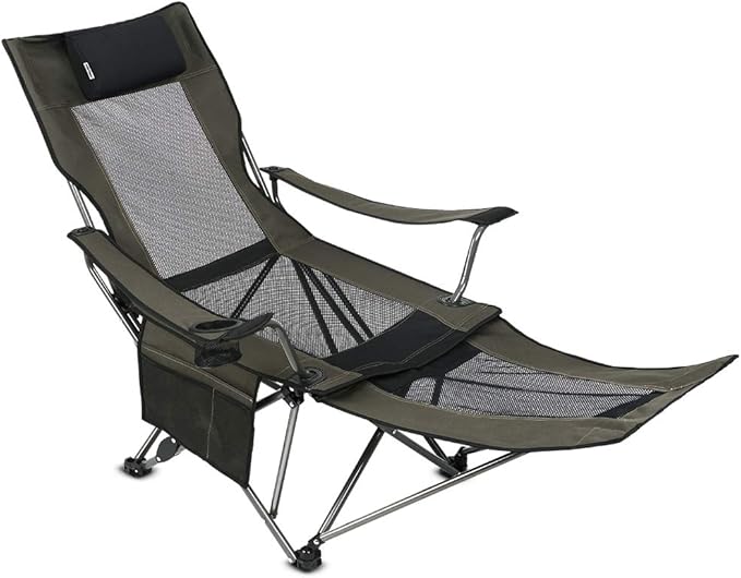 OUTDOOR LIVING SUNTIME Camping Folding Portable Mesh Chair with Removabel Footrest…