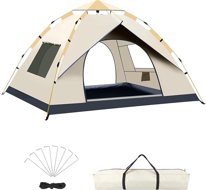 SAN LIKE Camping Tent 2/3/4 Person Instant Easy Pop Up Tents for Camping Lightweight Backpacking Automatic Family Easy Set Up TentPortable Dome Tent for Camping Hiking Traveling