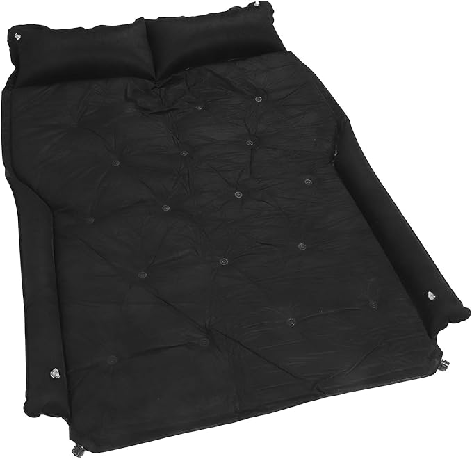 SUV Air Mattress 5cm Thickness Soft Suede Inflatable Car Bed with Side Guard for Mid Large SUV Minivan Truck (Black)