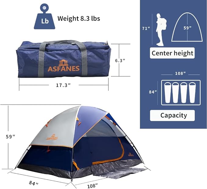2-12 Person Tents for Camping Waterproof Backpack Double Layer Tents Perfect Picnics Fishing and Backyard Camping