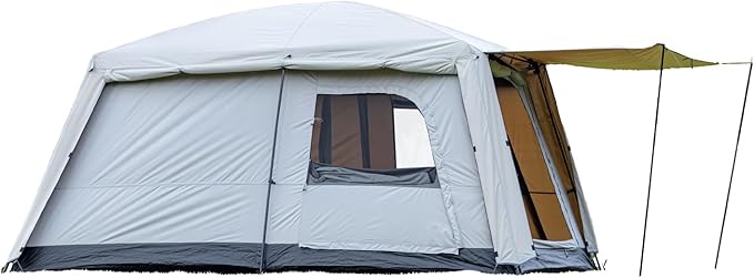 4-6 Person Family Camping Tent 2 Rooms Living Room Design with Mesh Roof 150D Waterproof Oxford Fabric Full-Rainfly Easy Setup Portable Tent for Outdoor
