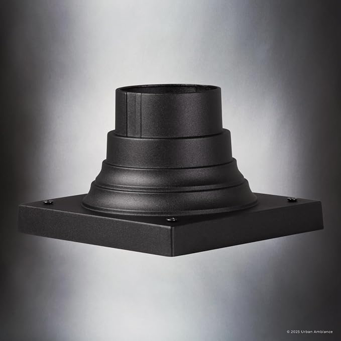 Urban Ambiance UFSA100 Contemporary Outdoor Pier Mount 4 H x 6 W Square Matte Black Finish Post Light Accessory (Contemporary Square)