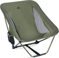 iClimb Low Ultralight Compact Camping Folding Chair with Side Pocket and Carry Bag (Green)
