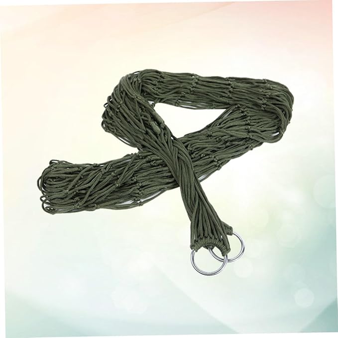 VANZACK 2pcs Outdoor Nylon Rope Hammock Portable Mesh Hanging Bed for Camping Hiking and Leisure Army and Breathable Design