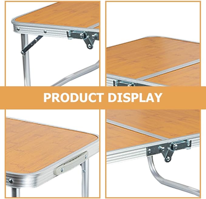 Portable Folding Camping Table Aluminum Outdoor Side Desk with Carry Handle for Hiking Picnic BBQ and Travel