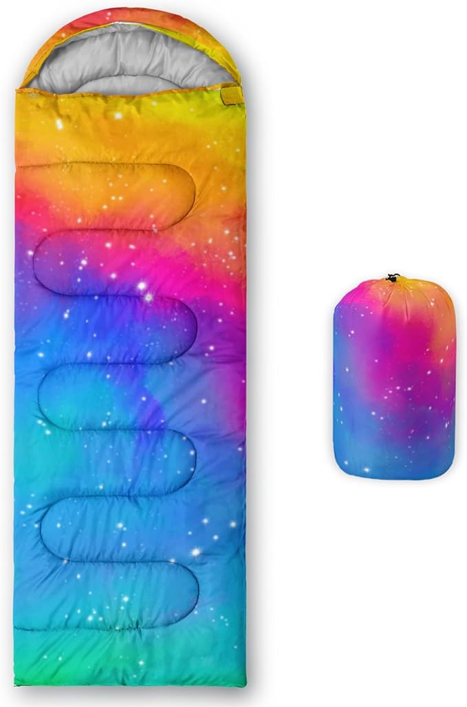 QOOMO Axolotl Cute Camping Sleeping Bags3 Season Warm &amp Cool WeatherLightweightWaterproof Sleeping Bags for Adults &amp KidsTravelingand Outdoors