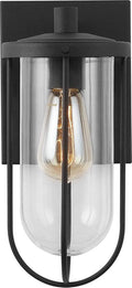 Capital Lighting 934211BK Corbin Clear Glass Outdoor Wall Sconce 1-Light 100 Watt 12 H x 6 W Black