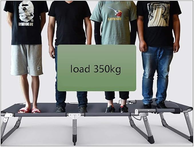 Folding Chair Heavy Duty Metal Grey Extra Wide Lounge Chair for Camping Outdoor 350kg