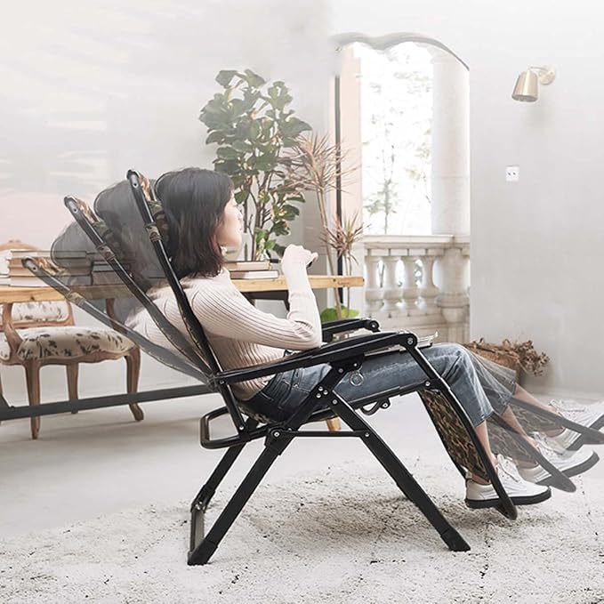 Deck Chair FoldingArmchair Chair Reclinifoldibeach Chairs Heavy Duty Lounge Chairs Foldioutdoor Lounge Chairs with Removable Pillow Drinkichair for Outdoor Campiwith P/Sier