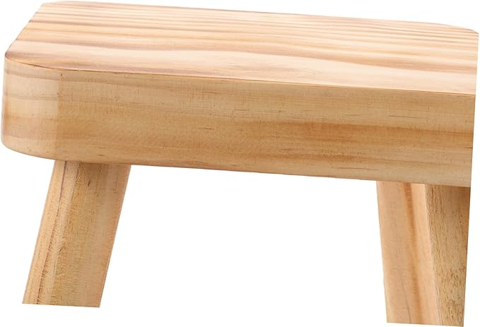 POPETPOP Wood Step Stool Portable Lightweight Stool for Use for Living Room Kitchen Camping and More Sturdy Design Excellent Load-Bearing Capacity