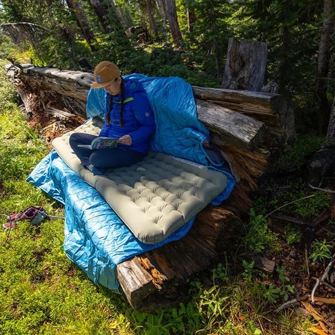 Big Agnes Campmeister Deluxe - Insulated Sleeping Pad Ultralight Inflatable Mat For Camping All Season Compact Backpacking And Hiking 25x78 Wide Long