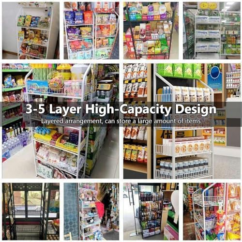 Store Display Rack Wall Mounted Storage Rack Supermarket Convenience StoreSupermarket Display Rack for Vegetables Snacks &amp Beverages - Versatile Utility Shelf with Removable Hooks Stylish