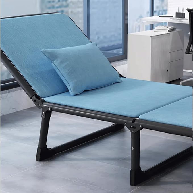 Camping cot Camping Cot Adjustable 6-Position Folded Bed Portable Rollaway Bed with a Pillow + dust Cover for Guest Room Small Apartment Folding cot