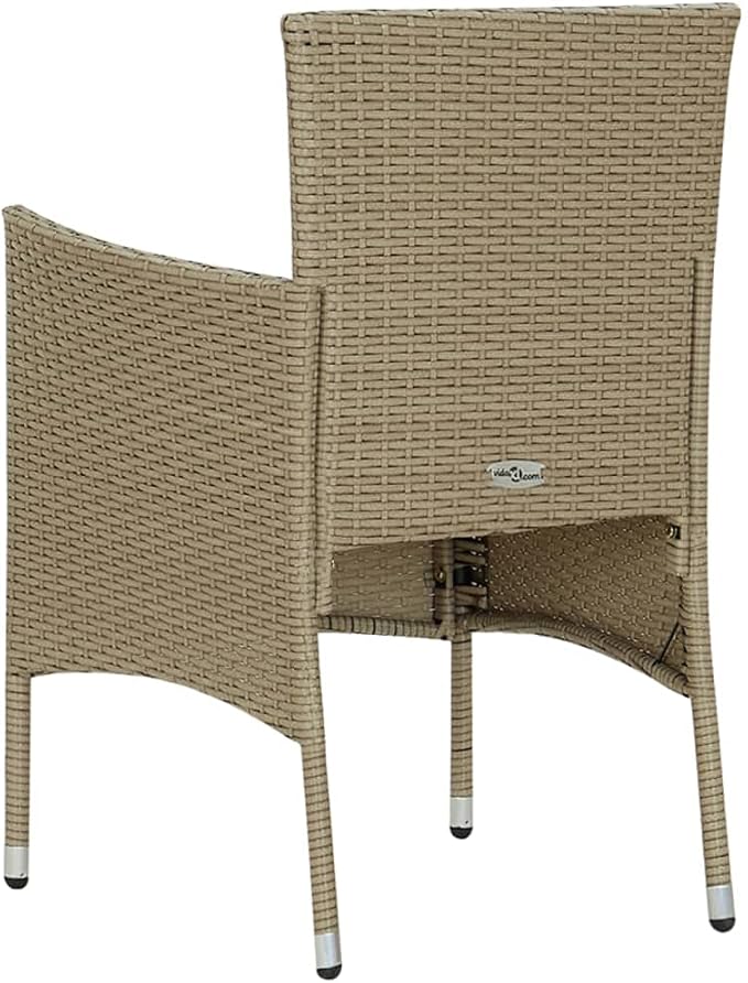 Black Dining Chairs Kitchen Table Chairs Chairs Living Room Outdoor Dining chairsPatio Dining Chairs 4 pcs Poly Rattan BeigeSuitable for Gardens courtyards