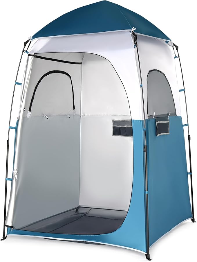 VINGLI 6.8FT Shower Tent Large Instant Pop Up Shelter with Mesh Floor &amp Carrying Bag Privacy Changing Room Tent for Toilet Camping Dressing Lightweight &amp Sturdy Easy Set Up