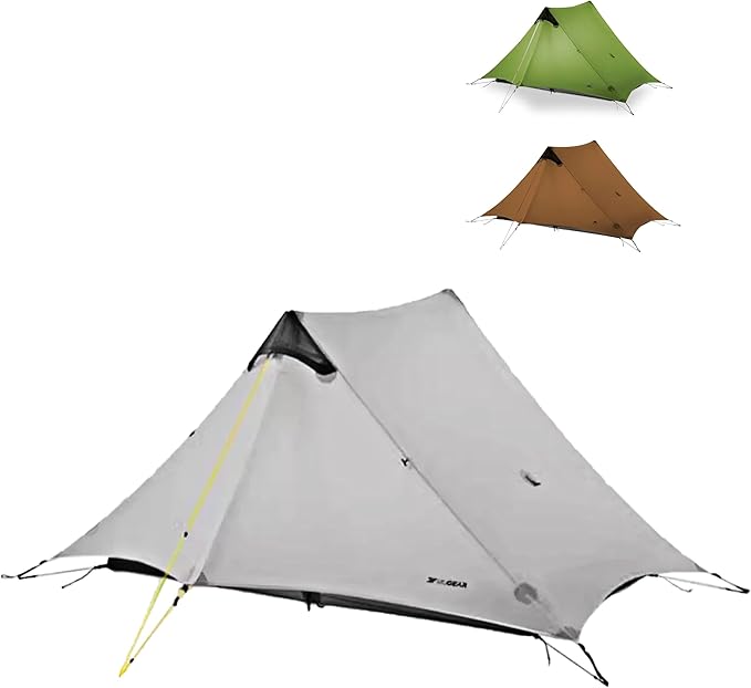 3F UL Gear Lanshan 1/2 Ultralight Backpacking Tent Weighs only 26.8oz 15D Customized Single Silicon Fabric Waterproof 5000+mm 3/4 Season Inner Tent for 1/2 Person
