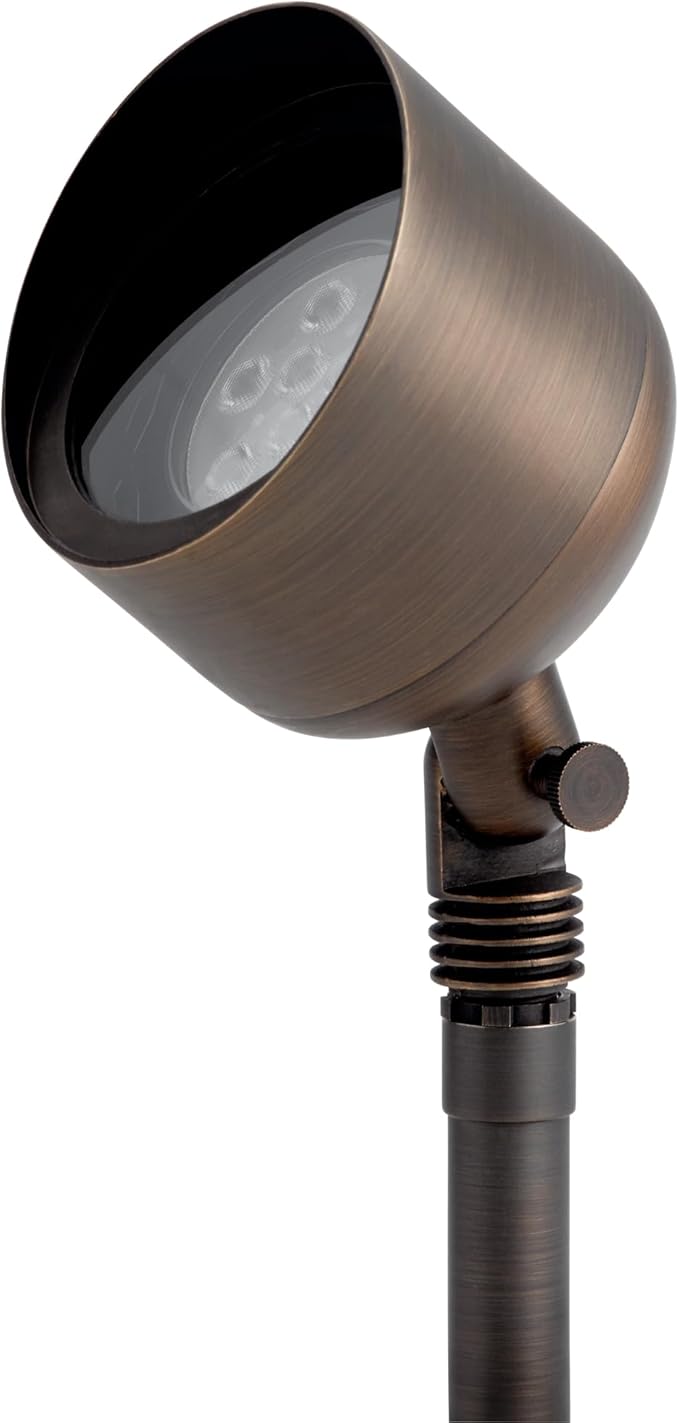 Kichler 12V PAR36 Brass Uplight Accent Light in Centennial Brass Outdoor Landscape Spotlight 15487CBR
