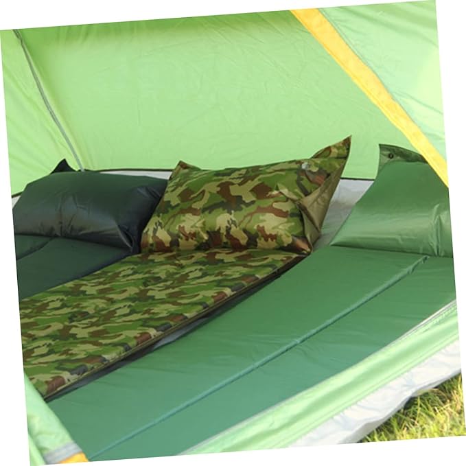 ERINGOGO Inflatable Camping Mat with Pillow Portable Wear Resistant Sleeping Pad for Hiking and Outdoor Activities Convenient Single Camping Mattress Durable Design for Tents and Travel