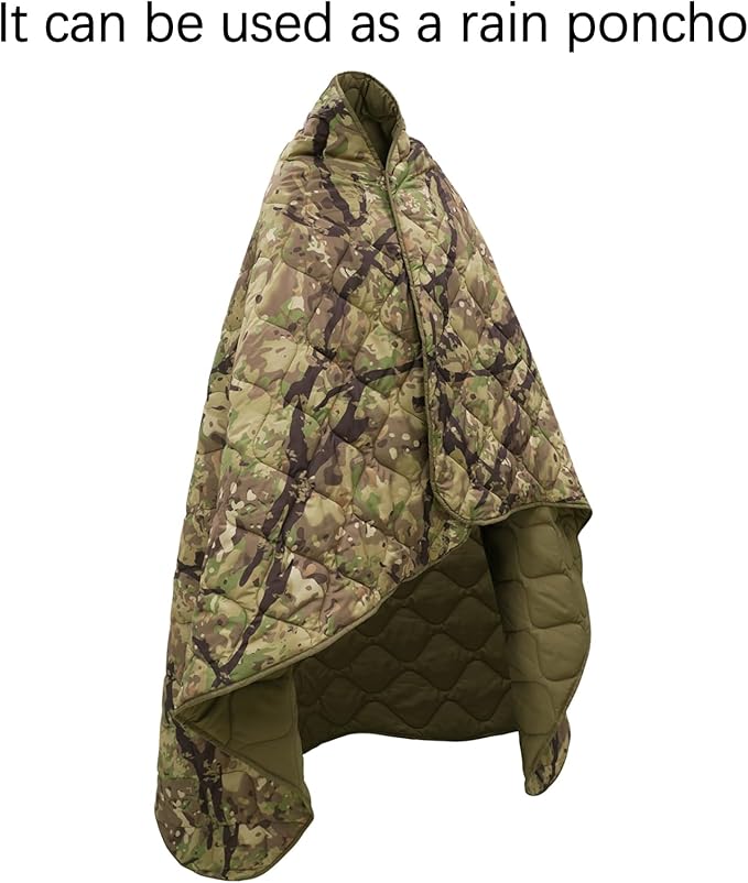 Poncho Liner Military Outdoor Camping Blanket for Travel Beach Grass Picnic Car Emergency Outdoor Survival