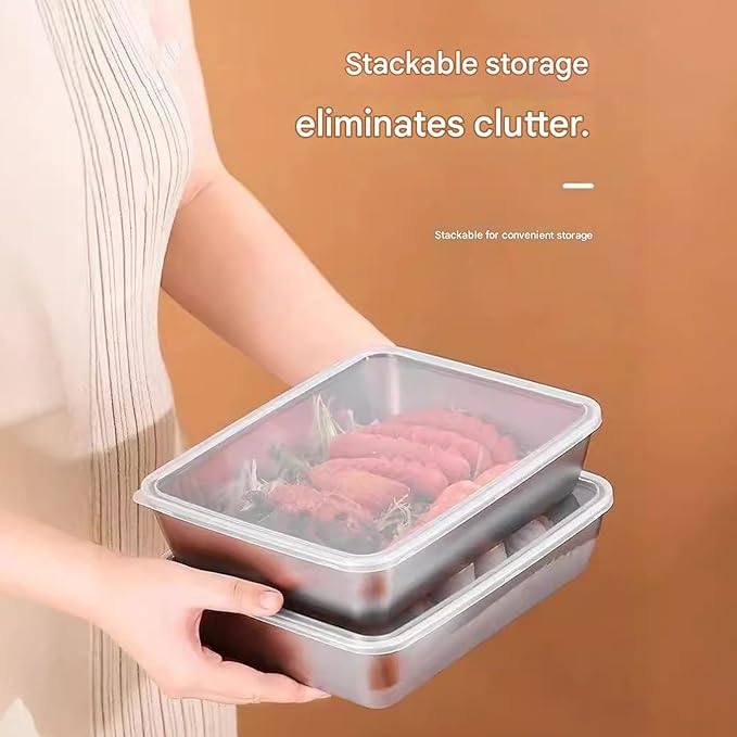 Commercial Grade Metal Serving Pan Thickened Design for Buffets Catering and Homes Kitchen Organization Stainless Steel Towel Tray with Lid
