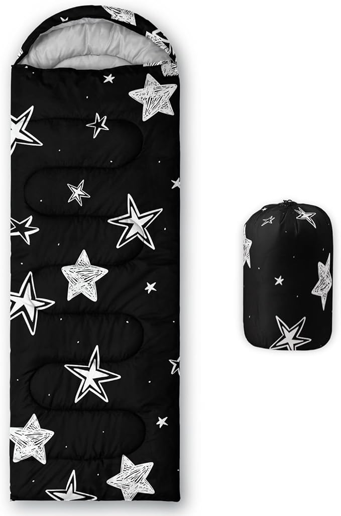 Kids Sleeping Bag for Boys GirlsWestern Cowboy Print-Lightweight Warm Portable Outdoor Indoor-Waterproof Cold Weather Resistant Sleeping Bag for Camping Hiking