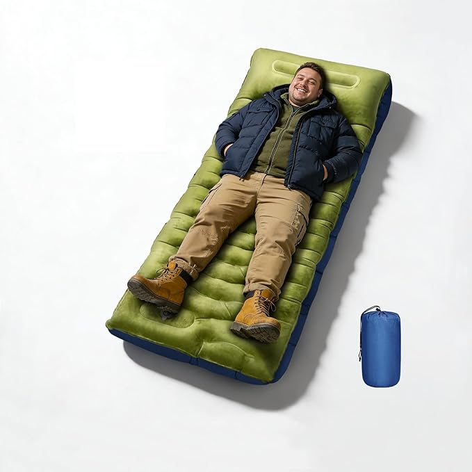 Sleeping Pad for Camping 6 Velvet Camping Mat Ultralight Inflatable Sleeping Pad with Built-in Foot Pump &amp Pillow Compact for Camping Backpacking Hiking Traveling Tent