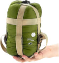 Compact Lightweight Sleeping Bag for Adults Warm Portable Camping Hiking Backpacking Outdoor Travel with Compression Sack Army Green Nylon Shell
