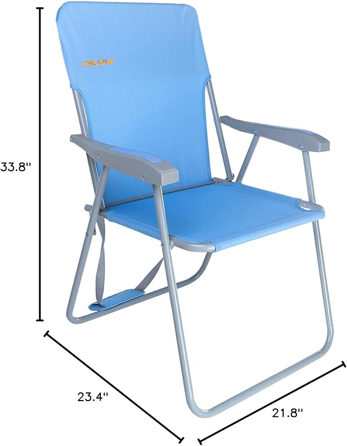 #WEJOY Portable Beach Chair Lightweight Foldable Camping Chair High Back Folding Chairs Outdoor Chairs with Shoulder Strap for Camping Hiking Picnic Fishing Support up to 300lbs