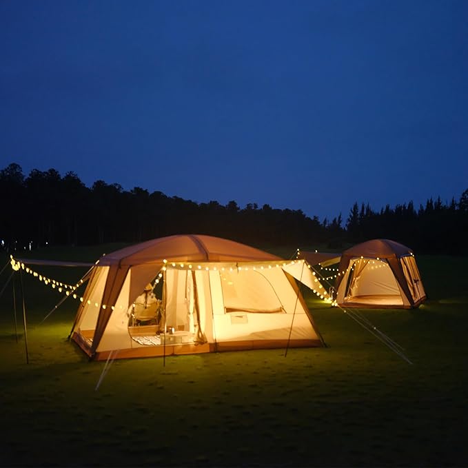 Vidalido 4-6 Person Camping Tent with 3 Door 2 Room Large Family Cabin Tents Double Layer Waterproof Portable Glamping Tent Big Tents for Outdoor Camping Hiking and Backpacking